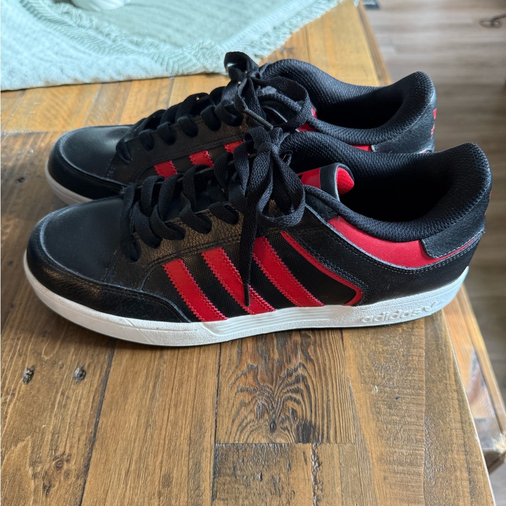 Adidas Men's Black and Red Sneakers